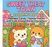 Sweet Treat Town Coloring Book: Adorable Candy-Themed Scenes with Cute Animal-Eared Characters