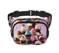 Sweet Treats Marsupio quadrato a doppio strato con cinghia regolabile per attività all'aperto, nero, taglia unica, Nero , Taglia unica