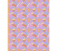 Sweet Treats Parade: Candy & Cookie Themed Cute Notebook: Fun 7.5 x 9.25 Inch Journal | 100 Lined Pages | Gingerbread, Cupcake & Candy Pattern | Nysha Books