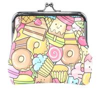 Sweet Treats - Portafoglio in pelle personalizzabile, con fibbia di chiusura multicolore, classico, per monete, Sweet Treats multicolore, Sweet Treats Multicolore, Classico