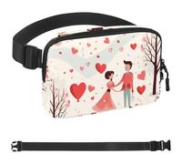 Sweet Valentine's Day Love-307 - Marsupio a tracolla per uomo e donna, borsa da cintura per viaggi, casual, passeggiate, corsa, escursionismo, ciclismo, multicolore, 4 x 23 x 15 cm, Multicolore,