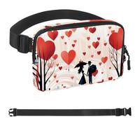 Sweet Valentine's Day Love-366 - Marsupio unisex alla moda, borsa a tracolla sportiva sottile, alla moda, per jogging, escursionismo, donna, uomo, multicolore, 4 x 23 x 15 cm, Multicolore,
