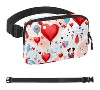 Sweet Valentine's Day Love-370 - Marsupio a tracolla per uomo e donna, borsa da cintura per viaggi, casual, passeggiate, corsa, escursionismo, ciclismo, multicolore, 4 x 23 x 15 cm, Multicolore,