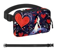 Sweet Valentine's Day Love-429 - Marsupio unisex alla moda, borsa a tracolla sportiva sottile, alla moda, per jogging, escursionismo, donna, uomo, multicolore, 4 x 23 x 15 cm, Multicolore,