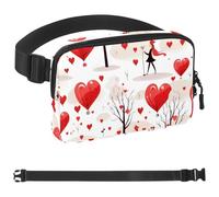 Sweet Valentine's Day Red Love-346 - Marsupio a tracolla per uomo e donna, borsa da cintura per viaggi, casual, passeggiate, corsa, escursionismo, ciclismo, multicolore, 4 x 23 x 15 cm, Multicolore,