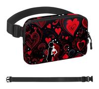 Sweet Valentine's Day Red Love-348 - Marsupio unisex, alla moda, sportivo, sottile, alla moda, per jogging, escursionismo, donna, uomo, multicolore, 4 x 23 x 15 cm, Multicolore,