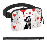 Sweet Valentine's Day Red Love-349 - Marsupio a tracolla per uomo e donna, borsa da cintura per viaggi, casual, passeggiate, corsa, escursionismo, ciclismo, multicolore, 4 x 23 x 15 cm, Multicolore,