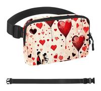 Sweet Valentine's Day Red Love-358 - Marsupio a tracolla per uomo e donna, borsa da cintura per viaggi, casual, passeggiate, corsa, escursionismo, ciclismo, multicolore, 4 x 23 x 15 cm, Multicolore,