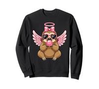 Sweet Valentine's Day Sloth Angel with Pink Wings Felpa