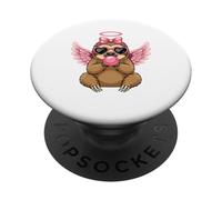 Sweet Valentine's Day Sloth Angel With Pink Wings PopSockets PopGrip Adesivo