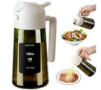 SWEET VIEW Spruzzatore Olio e Distributore Olio, 470 ml, in vetro resistente alla luce, per cucina, friggitrice ad aria, cucina, insalata e barbecue
