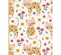 Sweet Whiskers Cat Notebook - Cute Cat Composition Book for Writing, School, Journaling & Notes: Cute Floral Cat Design • Lined Pages • Sweet Whiskers Collection #2 (8x10)