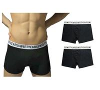 Sweet Years 2 o 3 Pezzi Boxer Uomo Cotone Elasticizzato - Boxer Uomo Cotone - Mutande (IT, Testo, XL, Regular, Regular, 2 Pezzi Nero 814)