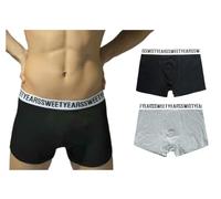 Sweet Years 2 o 3 Pezzi Boxer Uomo Cotone Elasticizzato - Boxer Uomo Cotone - Mutande (IT, Testo, XXL, Regular, Regular, 1 Nero + 1 Grigio 814)