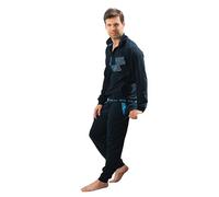 Sweet Years Tuta Homewear Uomo in French Terry, per Mezze Stagioni Vari Modelli Maschile, Ideale per La Primavera/Autunno E Estate (IT, Testo, L, Regular, Regular, SY606F-Blu)
