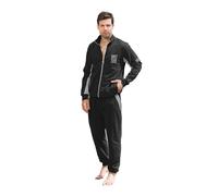Sweet Years Tuta Homewear Uomo in French Terry, per Mezze Stagioni Vari Modelli Maschile, Ideale per La Primavera/Autunno E Estate (IT, Testo, M, Regular, Regular, SY602F-Nero)