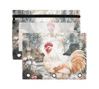 Sweet Yuanbao Chicken A River Organizer Raccoglitore con Finestra Trasparente Astuccio Colorato Grande Capacità 3 Anelli Astuccio per la Conservazione Studenti di Scuola Forniture Insegnanti
