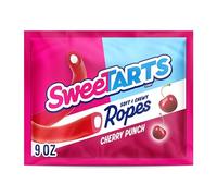 Sweetarts Tangy Candy Soft & Chewy Ropes Cherry Punch Flavour 15 Rope Pack 255.1g Bag