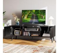 Sweetcrispy Centro intrattenimento Mid Century, legno ingegnerizzato, nero moderno