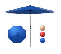 Sweetcrispy Outdoor Patio Umbrella con Push Button Tilt e manovella, Tavolo Patio Ombrello Mercato con 8 costole robuste Protezione UV Impermeabile per Giardino, Terrazza, Giardino, Piscina, 270 cm,