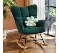 Sweetcrispy Sedia a dondolo, Teddy imbottito Glider Rocker con schienale alto, poltrona da lettura moderna altalena accento sedie Glider Recliner per soggiorno, camera da letto