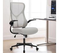 Sweetcrispy Sedia da ufficio con schienale alto, sedia ergonomica da gioco con supporto lombare, comoda rete con bracci pieghevoli, altezza regolabile e ruote a 360°, inclinazione di 120°,