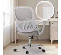 Sweetcrispy Sedia da ufficio, scrivania per computer, sedia direzionale manageriale, sedia a rotelle ergonomica Mid-Back Mesh con ruote, comodo supporto lombare, comodi braccioli per casa, camera da