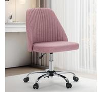 Sweetcrispy Sedia da ufficio senza braccioli, graziosa sedia da scrivania in tessuto moderno per casa e ufficio, con ruote, girevole, regolabile, sedia da toeletta per piccoli spazi