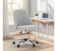 Sweetcrispy Sedia da ufficio senza braccioli Sedia da scrivania carina Sedia da scrivania moderna in tessuto per ufficio con ruote Sedia da trucco girevole regolabile per computer per piccoli spazi Co
