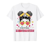 Sweetie Kindergarten Messy Bun First Day of School Girls Maglietta