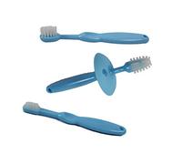 Sweetie Set di 3 spazzolini da denti in silicone da 1 a 360°, spazzolino da denti per bambini da 0 a 2 denti, età 0-2 anni, 3 spazzolini da denti, primo spazzolino (il colore può variare)