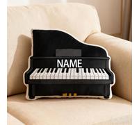 SweetJECCU Cuscino Personalizzato a Tema Pianoforte, Cuscino da Lancio a Forma di Pianoforte con Nome Personalizzato, Cuscini Decorativi in Peluche Musicali, Regali di Natale e Compleanno per Amanti