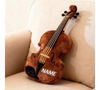 SweetJECCU Cuscino Personalizzato a Tema Violino, Cuscino a Forma di Violino con Nome Personalizzato, Cuscini Decorativi in Soffice Musica, Regali di Natale e Compleanno per Amanti della Musica