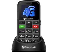 SweetLink 4G Telefono Cellulare per Anziani con Tasti Grandi, Senior Telefoni per Persone Anziane, Base di Ricarica, Funzione SOS, Chiamata Rapida, Volume Alto, Dual Nano SIM, Nero