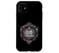 Sweetly Macabre Gothic Skull Bat Roses Floral Heart Design Custodia per iPhone 11