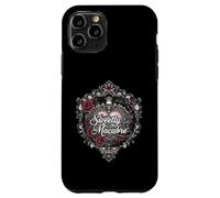 Sweetly Macabre Gothic Skull Bat Roses Floral Heart Design Custodia per iPhone 11 Pro