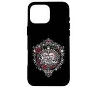 Sweetly Macabre Gothic Skull Bat Roses Floral Heart Design Custodia per iPhone 16 Pro Max