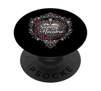 Sweetly Macabre Gothic Skull Bat Roses Floral Heart Design PopSockets PopGrip Adesivo