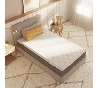 Sweetnight Materasso Topper 90 x 190 cm Altezza 10 cm, Coprimaterasso in Memory Foam con Infusione di Gel Rinfrescante a 5 Zone, Può dormire su entrambi i lati, livello di durezza H2, H3