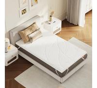 Sweetnight - Topper Materasso 90 x 200 cm, Viscoelastico per Materasso e Memory Gel, Topper in Schiuma di Gel da 90x200 cm, altezza 5 cm, Topper con Fodera Rimovibile e Lavabile, Colore: Bianco