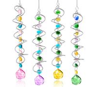Sweetone Acchiappasole Cristalli, 4 Pezzi Acchiappa Sole Cristallo Decorazioni, Crystal Suncatcher Decorativi da Appendere per Finestra Casa Giardino Natale Giorno Festa Matrimonio Decorazione