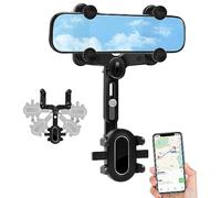 Sweetone Supporto per Telefono Specchietto Retrovisore Auto, Porta Cellulare 360° Girevole Retrattile, Multifunzionale Supporto Universale per Tutti gli Smartphone