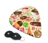 Sweets And Sweets - Confezione da 6 plettri per chitarra, 0,46 mm, 0,71 mm, 0,96 mm, adatti per chitarra e ukulele