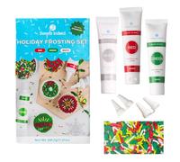 Sweets Indeed Kit per decorare biscotti natalizi, 320,6 g, 3 tubetti di glassa (rosso, verde e bianco) + 4 punte decorative + 70,9 g di spruzzini natalizi per biscotti, cupcake e torte natalizie