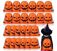 Sweetude 24 Pcs Halloween Drawstring Bags for Kids Trick or Treat Large Backpack 16.1 x 12.6 Inch Reusable Candy Goodie Bags Party Favor Gift Supplies