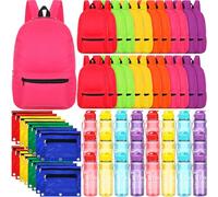 Sweetude 72 Pz Rientro a Scuola Forniture con 40,6 cm Zaini Bulk Bottiglia D'acqua Matita Sacchetto Scuola Bulk Zaino Donare Set Classico Bookbags per Classroom Studenti Forniture