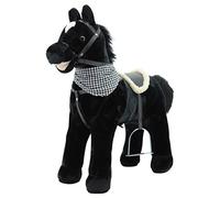 Sweety Toys- Plüsch 12664-Cavallo in Peluche My Little Pony con Funzione Sonora Cavalli galoppi e tumori, Sella e staffe, Colore Nero, 12664