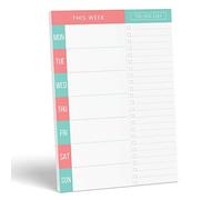 Sweetzer & Orange Planner Settimanale - Agenda Magnetica con Lista delle Cose da Fare - Blocco da 52 Fogli a Strappo, Senza Data - Studenti, Casa e Ufficio - 17,7 cm x 25,4 cm