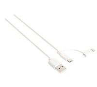 Sweex smca 0321 - 01 2-in-1 Cavo di Ricarica e Dati, USB 2.0 A per Cavo Micro B Maschio con Adattatore Lightning, 1 m, Colore: Bianco