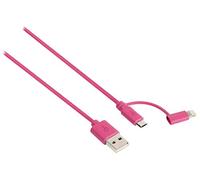 Sweex smca 0321 - 09 2-in-1 di Ricarica e Cavo Dati, USB 2.0 A Micro B Maschio con Adattatore Lightning, 1 m Pink